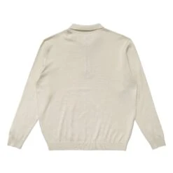 FRYE LONG SLEEVE KNIT POLO -Golf Equipment Shop FryeLSKnitPoloCream4