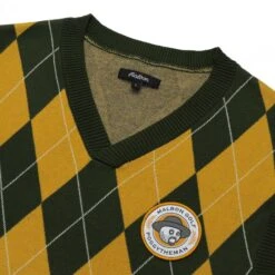 MALBON X PTM ARGYLE INTARSIA KNIT VEST -Golf Equipment Shop M 7911 PTM YELLOW 2