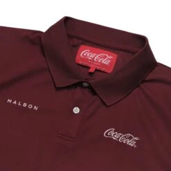 MALBON X COCA-COLA DRD PERFORMANCE PANELED PIQUE POLO -Golf Equipment Shop M 8527 MAROON 2