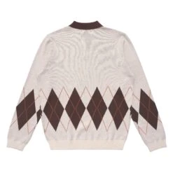 SELMA LONG SLEEVE KNIT POLO -Golf Equipment Shop SelmaLongSleeveKnitPoloCream3