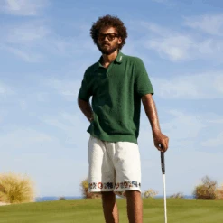 Resort Crochet Polo -Golf Equipment Shop greentop2